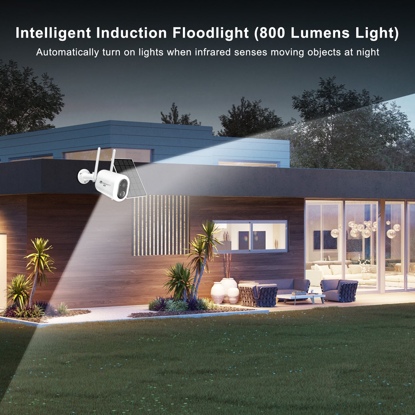 Security Cameras Wireless 2K AI Floodlight Outdoor 2-Way Talk,Night Vision,IP66 Waterproof by Uniwatch