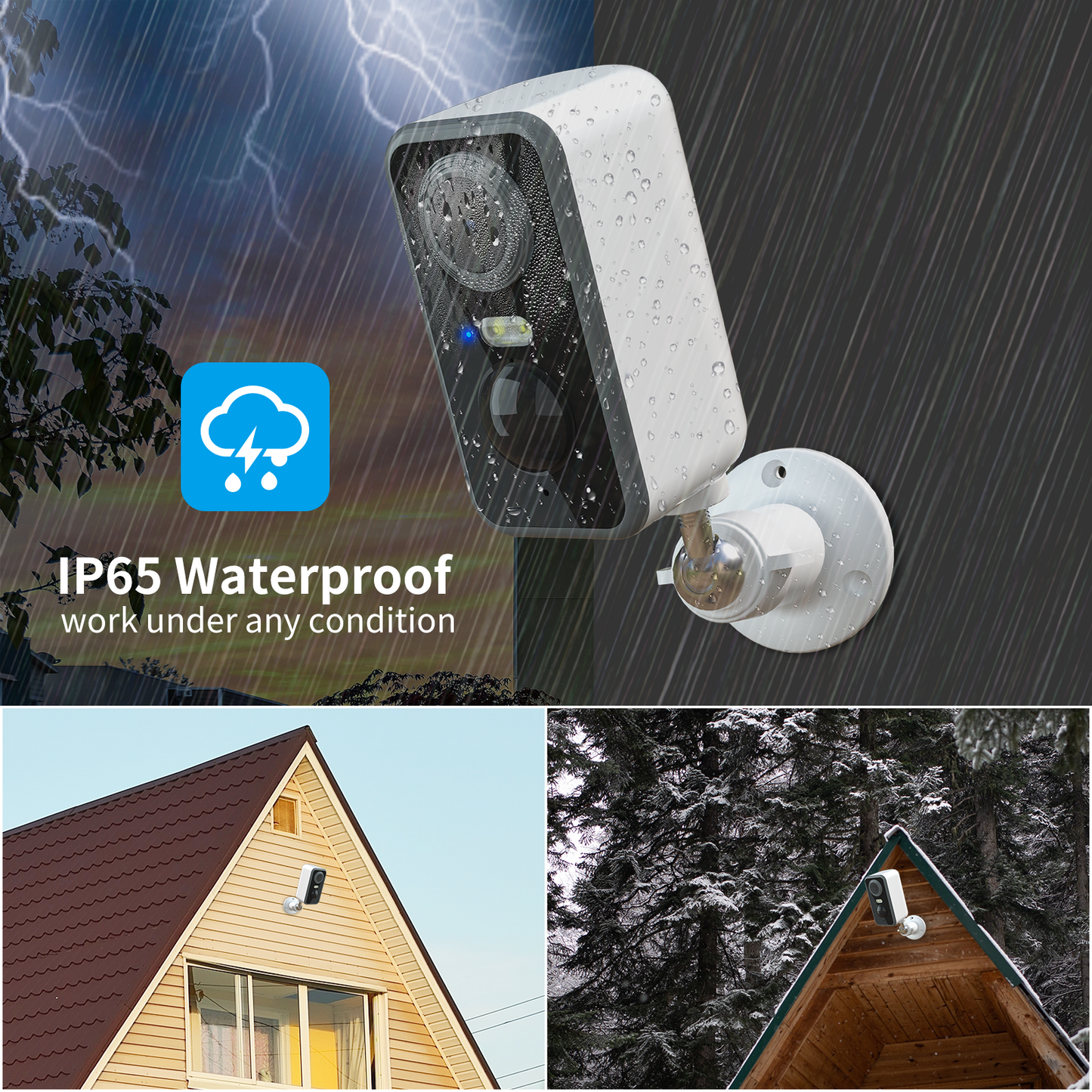 Security Wireless Camera 2K AI Spotlight Full Color Night Vision,5200mAh Battery by Uniwatch