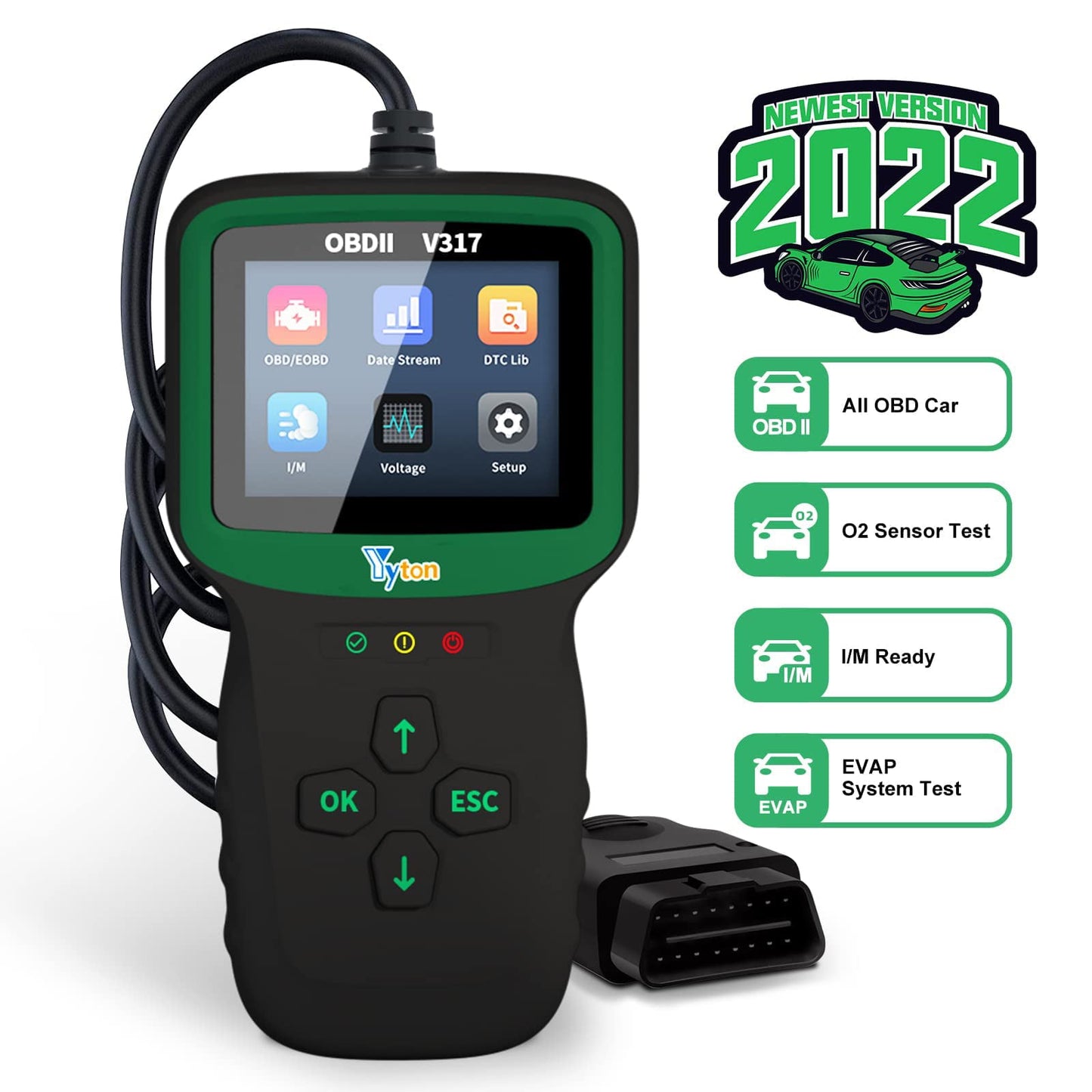 OBD2 Scanner, Yyton Vehicle Diagnostic Tool, Car Scanner, Code Reader for All Brands