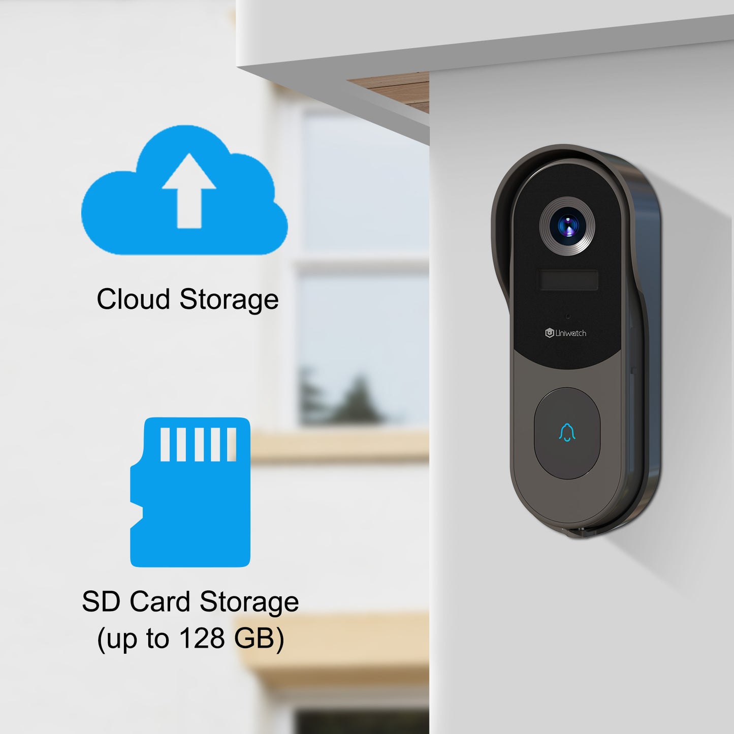 Wireless Doorbell Camera 2K AI Outdoor WiFi Video Doorbell,Two-Way Audio Night Vision,IP65 Waterproof by Uniwatch