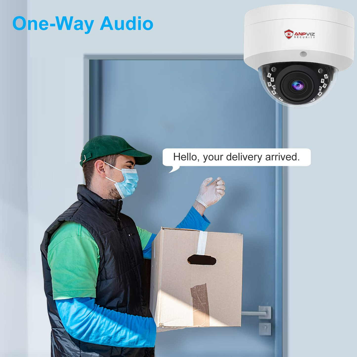 Anpviz 6MP PoE IP Dome Camera with Mic/Audio, Smart Human/Vehicle Detection IP Security Camera Outdoor, Night Vision 98ft Weatherproof IP66 Wide Angle 2.8mm #IPC-D260W-S