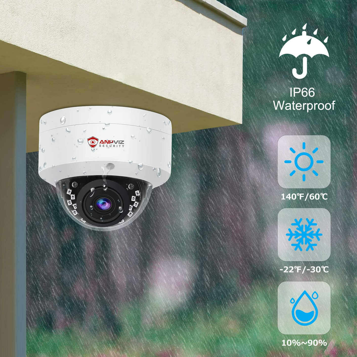 Anpviz 6MP PoE IP Dome Camera with Mic/Audio, Smart Human/Vehicle Detection IP Security Camera Outdoor, Night Vision 98ft Weatherproof IP66 Wide Angle 2.8mm #IPC-D260W-S